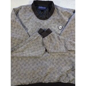 Vintage Mc Adams J Scott Golf Pullover XL Silk Cotton Plaid Sweater